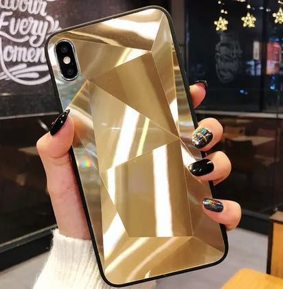 Colorful 3D Diamond Mirror Phone Case for Couples